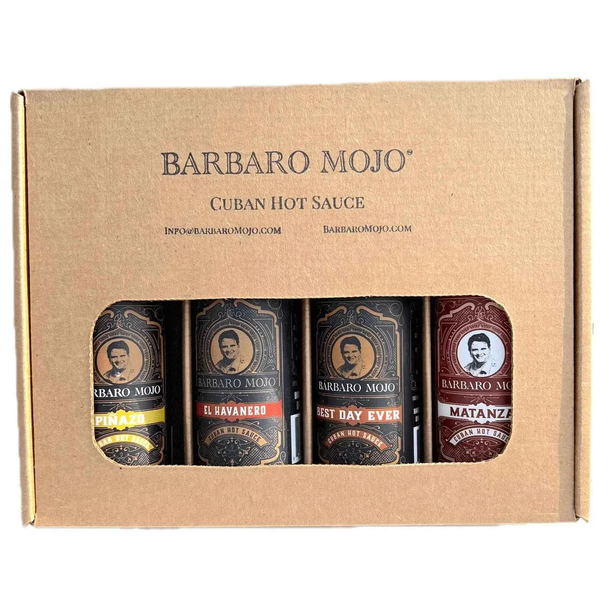 Barbaro Mojo Cuban Hot Sauce Gift Pack - El Havanero, Pinazo, Best Day Ever, Matanza