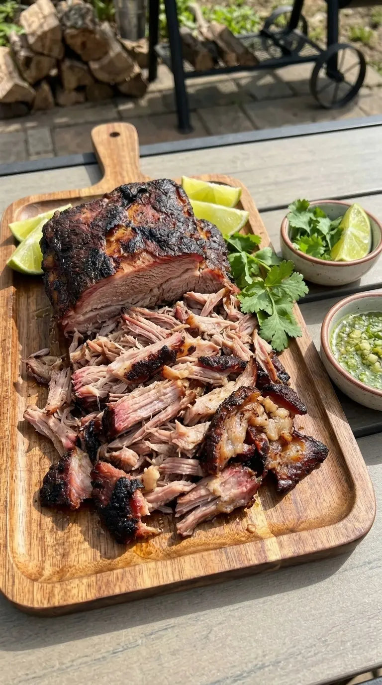 Smoked Cuban pork shoulder on a smoker — mojo-marinated pulled pork recipe