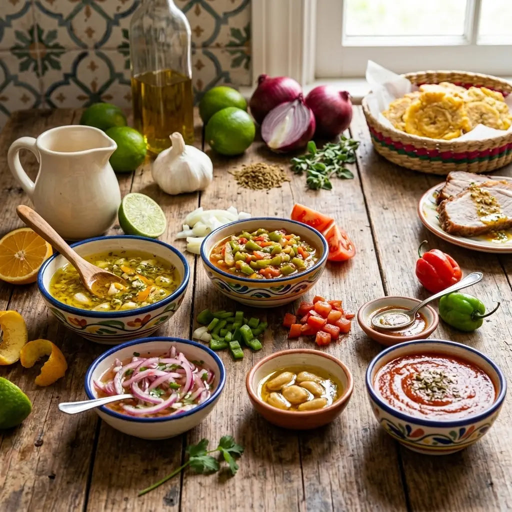 Cuban sauces guide — mojo, sofrito, and salsa criolla explained
