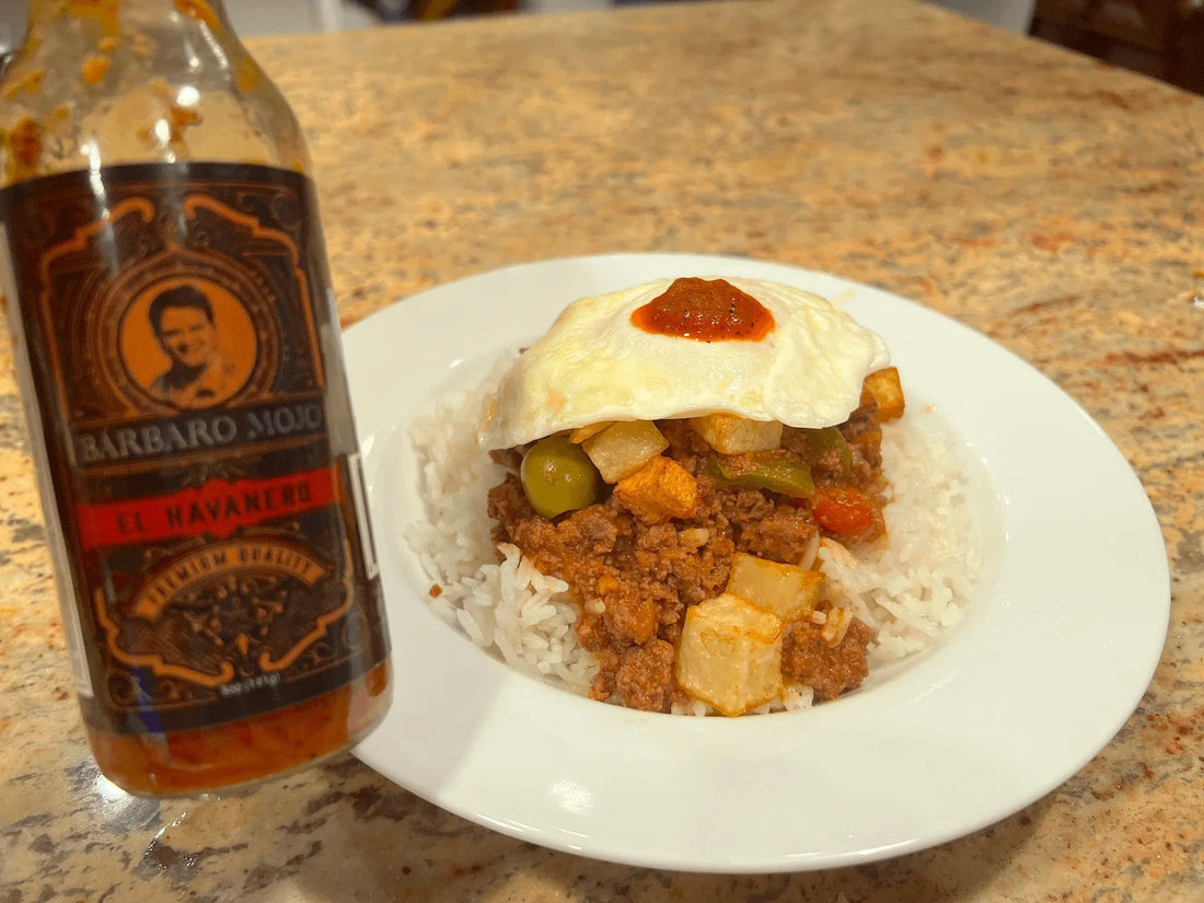 Cuban Hot Sauce Recipe: Spicy Cuban Hot Sauce Picadillo a Caballo with Barbaro Mojo - barbaromojo.live